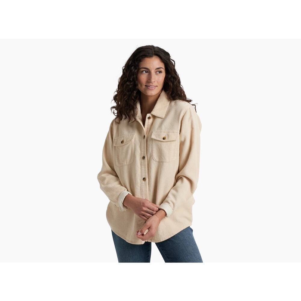 Kuhl Tallula Cord Button Up Shirt in "Sea Salt" Cream Style 8244 Size XL